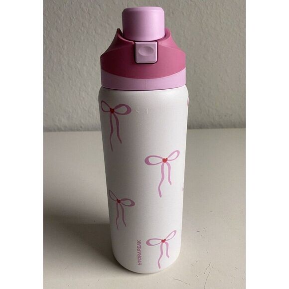 Hydrapeak Pink Bow Coquette Tumbler Water Bottle 32 Oz Leak Proof Limited NEW - Picture 1 of 11